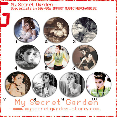 Madonna - Like A Virgin / True Blue, Who's That Girl Pinback Button Badge Set ( or Hair Ties / 4.4 cm Badge / Magnet / Keychain Set )